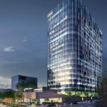 Rendering at night from Flora Street